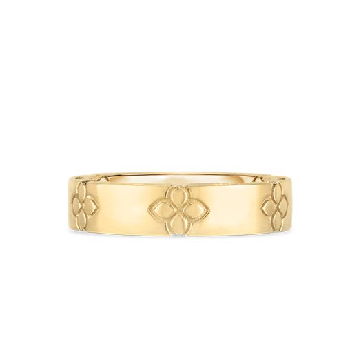 Yellow gold flower band ring from Roberto Coin