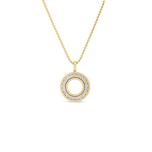 Diamond circle pendant necklace by Roberto Coin