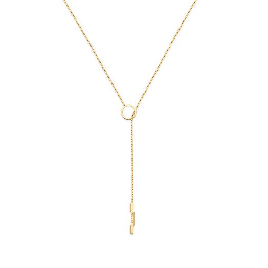 Yellow gold bar pendant gucci necklace